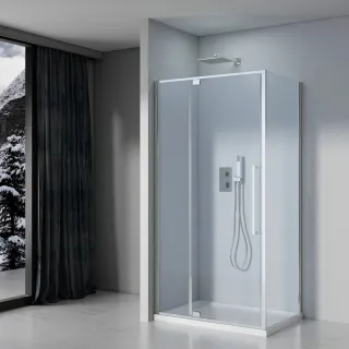 Душевой уголок Black&White Stellar Wind 8181000CC 100x80 см профиль хром стекло прозрачное